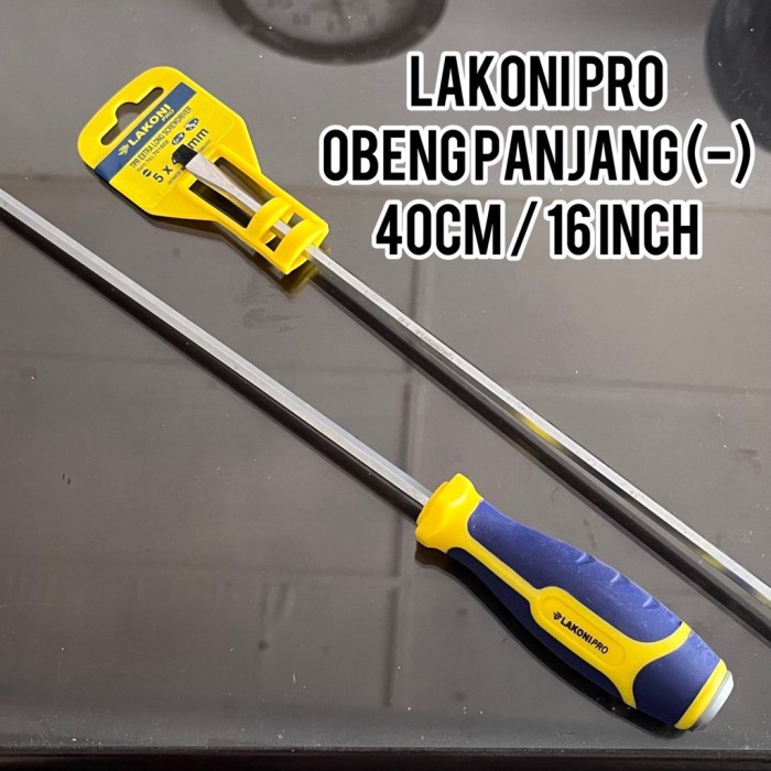 Obeng Panjang 40 Cm Minus (-) Plus (+) Lakoni Pro - Jetjo Tools Best Deal