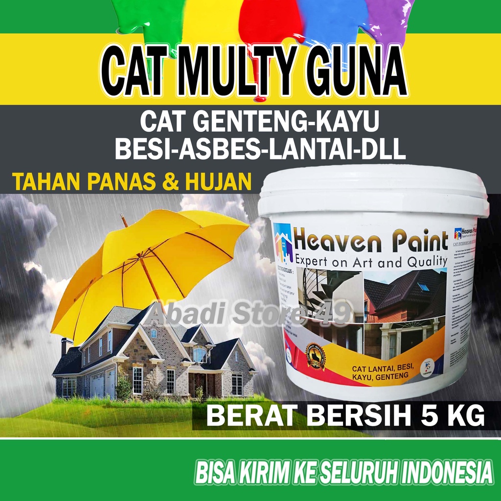 Cat Genteng Cat Multyguna 5 Kg, Untuk Genteng-Kayu-Asbes-Besi Lantai Dll Type Glossy
