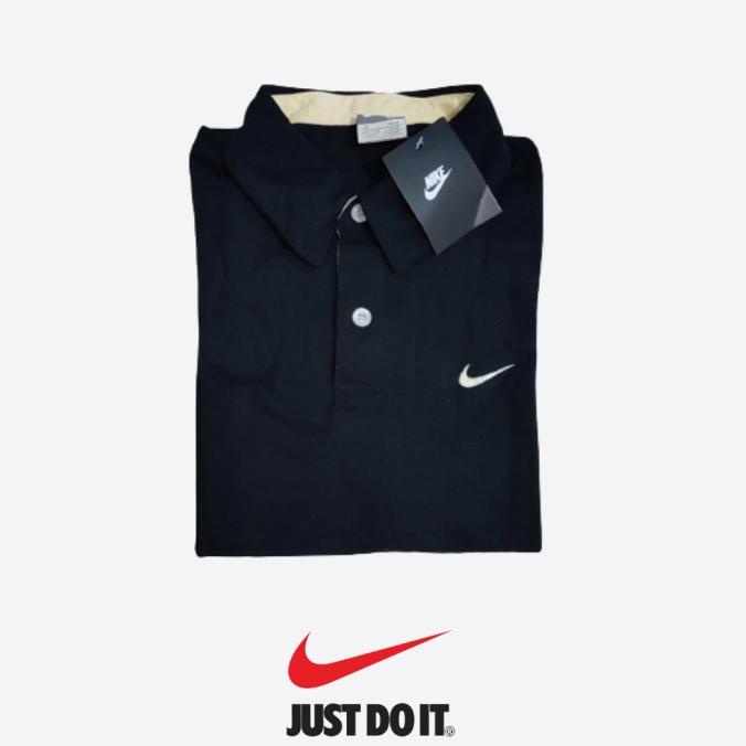 Polo Shirt Nike Golf Baju Kaos Polo Kerah Krah Pria Cowok Hitam