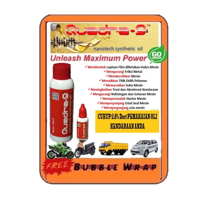 Quadra-9 oil synthetic nano energizer nano Memperbaiki, Merawat Mesin ready