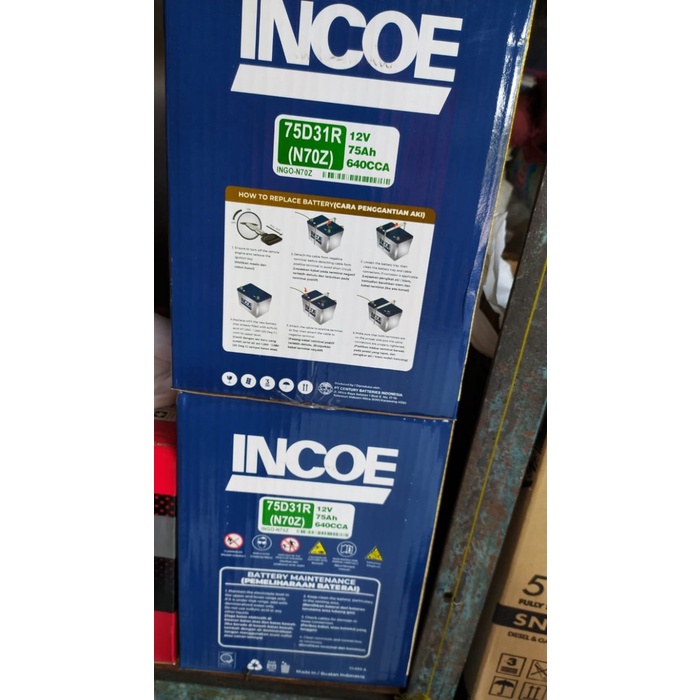 Accu / Aki Incoe Gold N70Z 12V 75Ah star