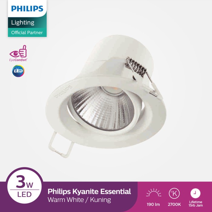 Philips 59751 KYANITE 070 3W 27K WH ID Recessed