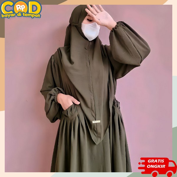 Stlan Games Kekinian Dress Pesta Branded Ibu Ibu 1 Set Gamis Satu Setelan Gamis Wanita Set Gamus Pol