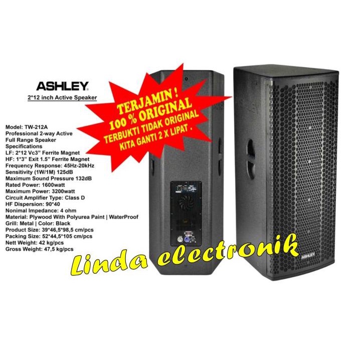 speaker aktif ashley tw 212a tw212a 12 inch 1 psc original