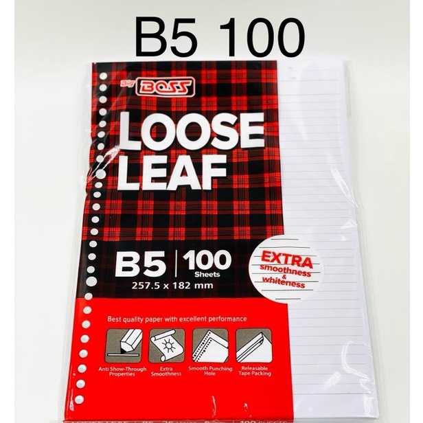 

DGRW5770 LOOSE LEAF BIG BOSS B5 100 / Isi Kertas File Binder Big Boss B5 100 Lembar