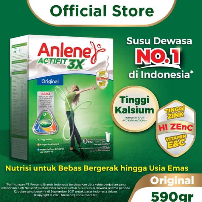 

Anlene Actifit 3X Susu Bubuk Dewasa Original 590g - Tulang & Sendi