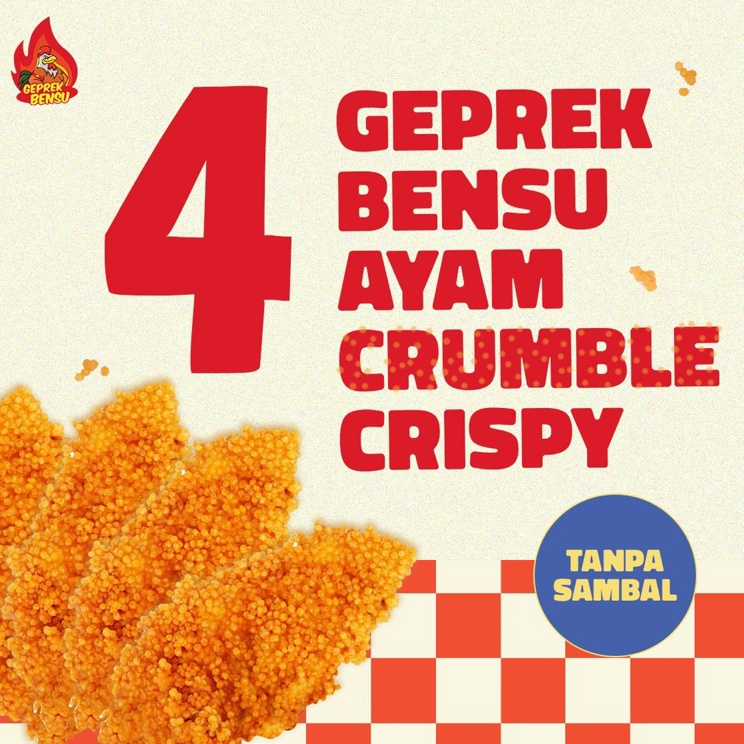 

WFJL2909 4 Pcs Ayam Crumbe Geprek Bensu