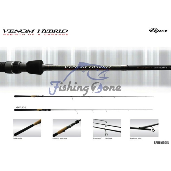 ✨Ori Viper Venom Hybrid Spinning Light Jig Rod Vvh632 Light Jig-S - Pe 3 Diskon