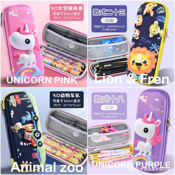 

TEMPAT KOTAK PENSIL SMIGGLE 3D ANAK KIDS PENCIL CASE UNICORN ROCKET