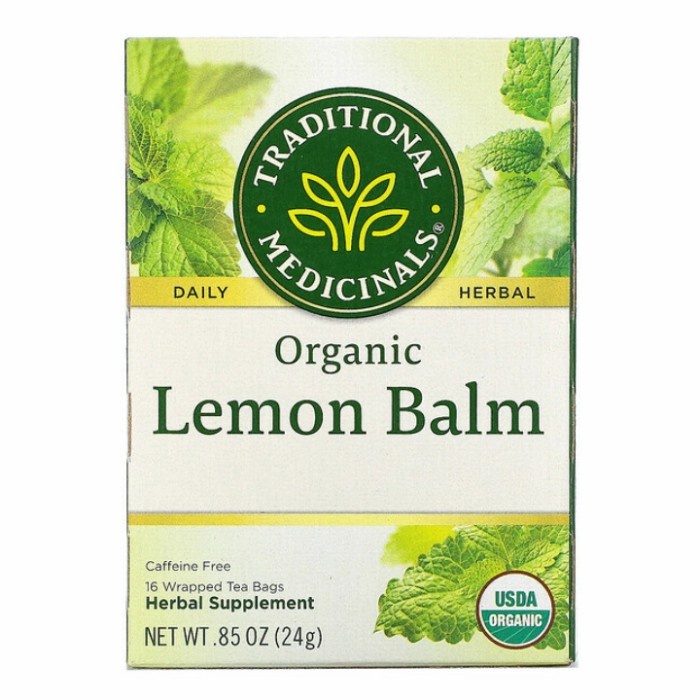 

Traditional Medicinals Organic Lemon Balm Herbal Tea No Caffeine 16