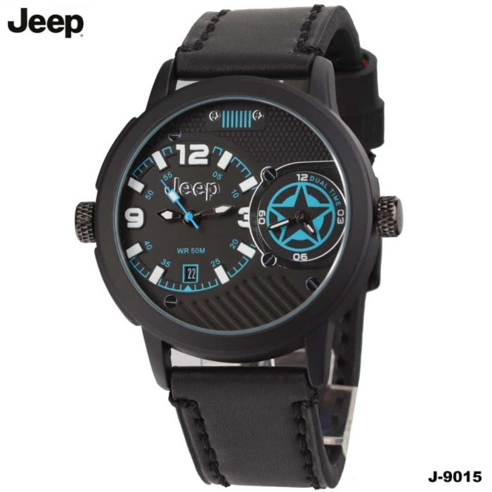 Discount JAM TANGAN JEEP DUALTIME KULIT FREE BOX EXLUSIF /JAM TANGAN ANTI AIR/JAM TANGAN ANALOG/JAM