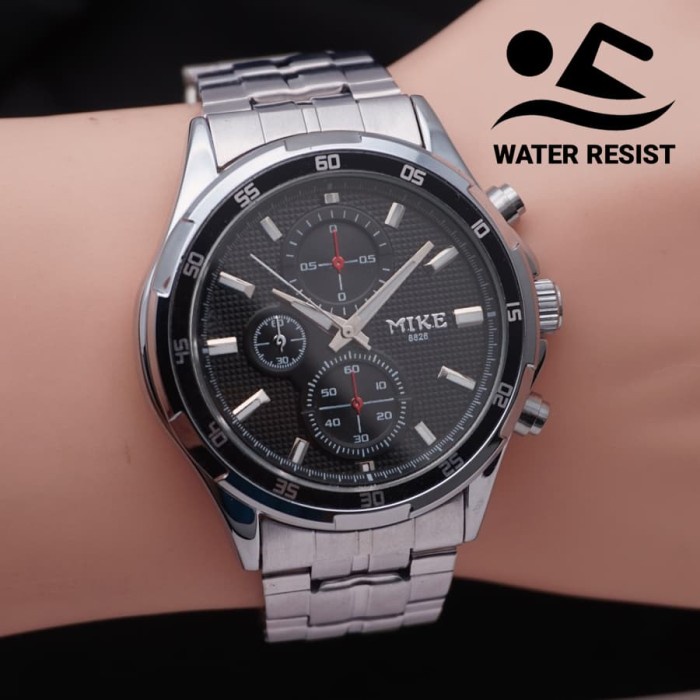 TERMURAH Jam Tangan Pria Original Mike 8826 Rantai Stainless Steel Anti Air /JAM TANGAN ANTI AIR/JAM