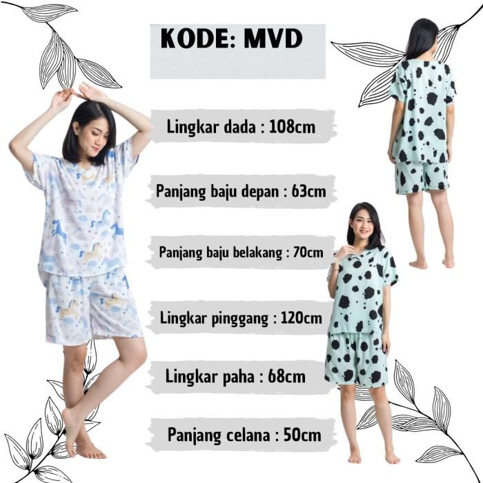 PIYAMA BAJU TIDUR WANITA SETELAN KAOS CELANA PENDEK RAYON BUSUI JUMBO