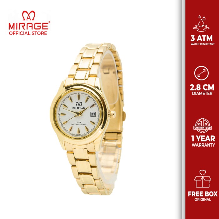 ✅Ori Mirage Official Asli Jam Tangan Wanita 8520L Pp Rantai Gold Bisa Gojek