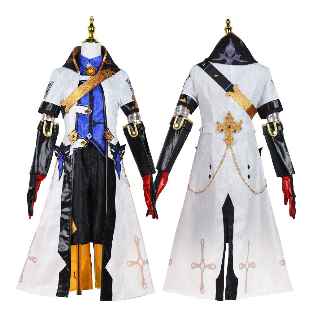 Genshin Impact Albedo Cosplay Costume suit and albedo wig,albedo shoes,albedo sword