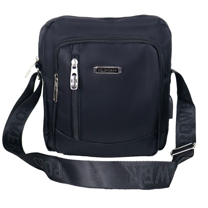 tas selempang pria Polo Power 039L Tas Selempang Pria Tas Polo Original Sling bag Import - Hitam, Me