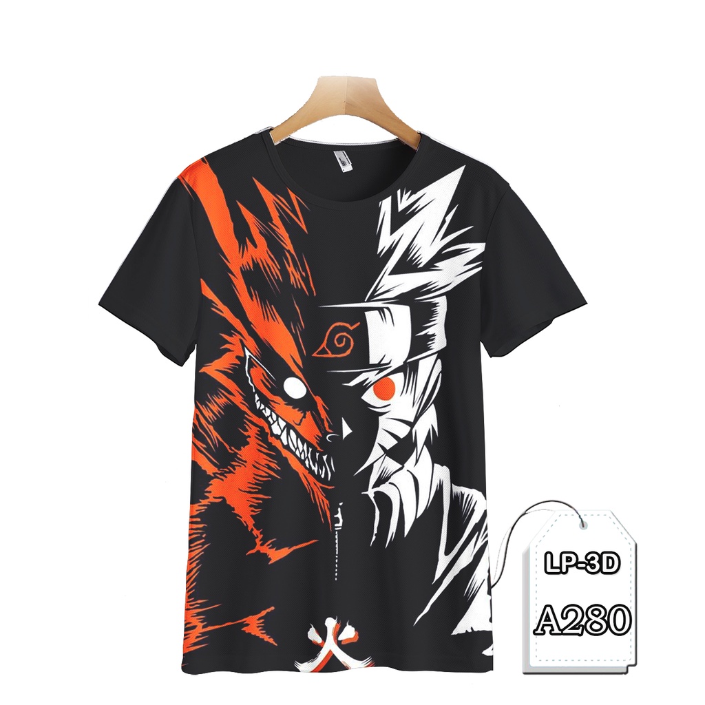 KAOS NARUTO UZUMAKI KURAMA KYUUBI FULL PRINTING KAOS T-SHIRT ANAK DAN DEWASA 3D Premium #LP3D-A280