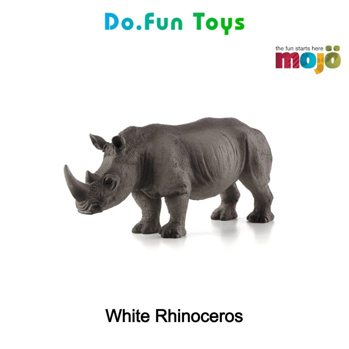 WHITE RHINOCEROS ANIMAL FIGURE / MINIATUR BADAK PUTIH BY MOJO
