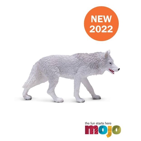 Mojo Mojo Fun Animal Figurine Arctic Wolf / Serigala Kutub Miniatur Ready