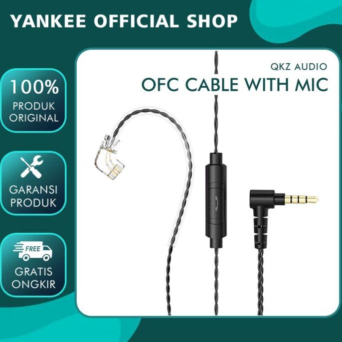 Qkz Ofc Cable With Mic 4 Core Braided Kabel Qkz Ak6 Pro Alt Kz Trn Cca