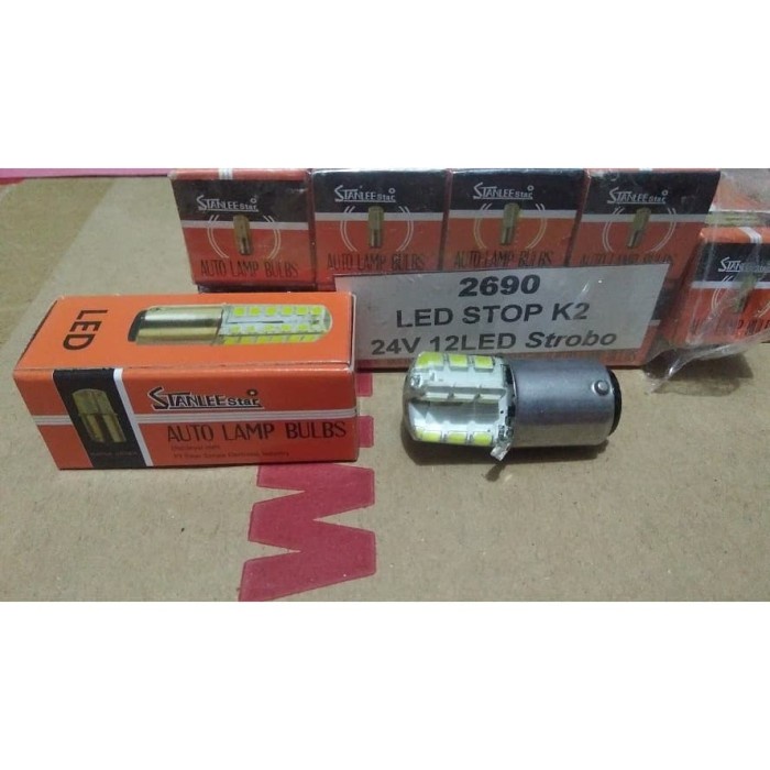 Lampu Bohlam Besar Rem LED Strobo Kedip 24V Kaki 2 Stanlee Star 2690 terbaik