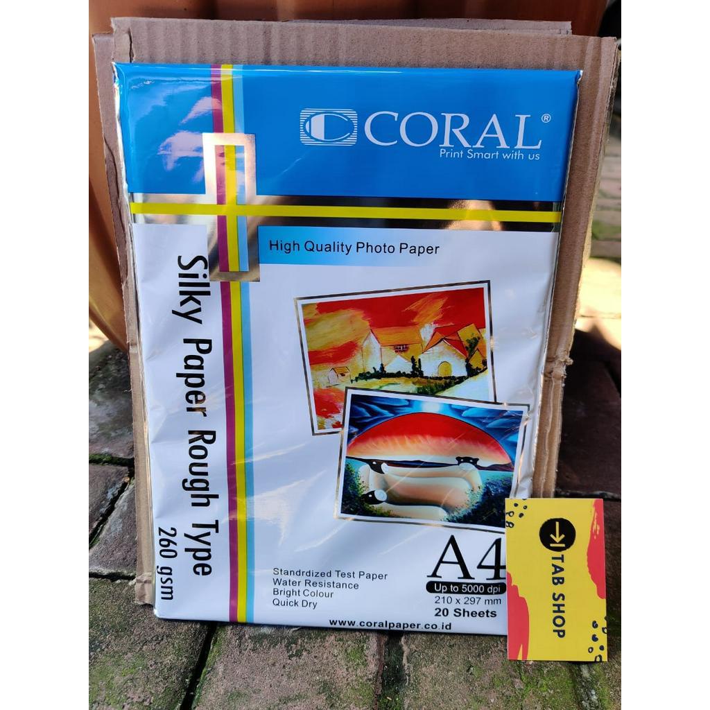 

Tab Shop - Coral Silky R Rough Type A4 260 Gsm 20 Sheets - Kertas Tekstur Kulit Jeruk Resin