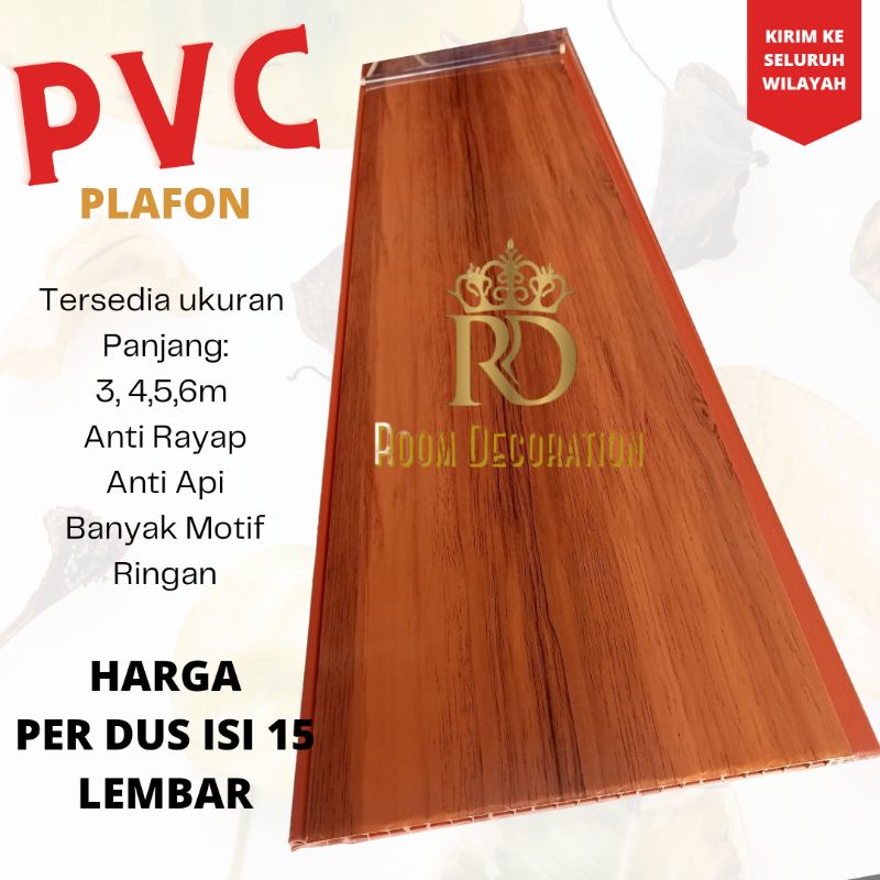 Plafon PVC 1 Dus Isi 15 Lembar Panjang 5 Meter Lebar 20 cm Atap Rumah Modern Minimalis