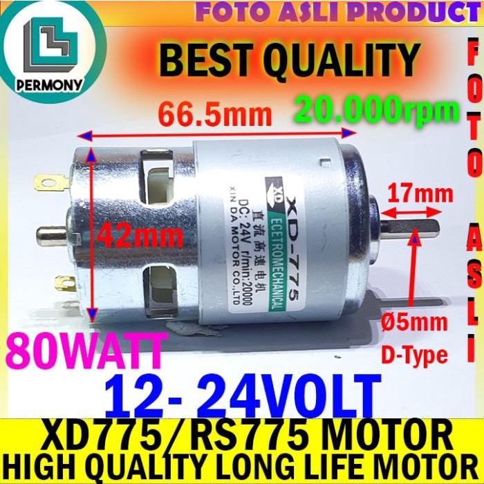 Xd775 775 Rs775 Motor Dinamo Dynamo High Quality Double Bearing