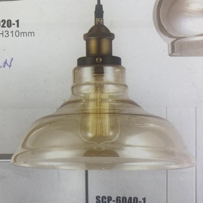 Lampu Gantung Kaca Hias Vintage / Lampu Plafon Kaca Teh Yaumiga