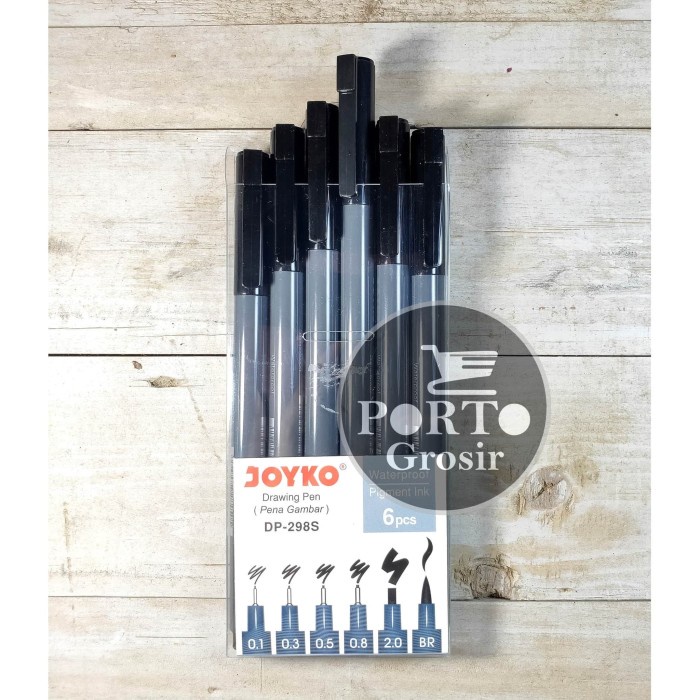 

Joyko Drawing Pen Dp-298S Set 6 Pcs Waterproof Dp298S Original Terbaru