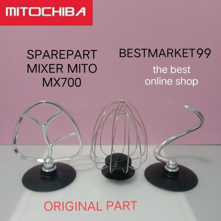 PROMO SPAREPART MIXER MITO MX 100 / MX700 / MX 700 WHISKER MIXER / BEATER / DOUGH HOOK original part