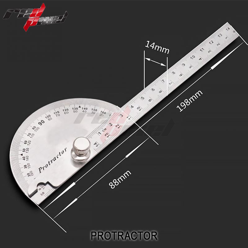 

Protractor Ggaris Jangka Roundhead Measuring Ruler Alunium 14.5Cm 180 Degree