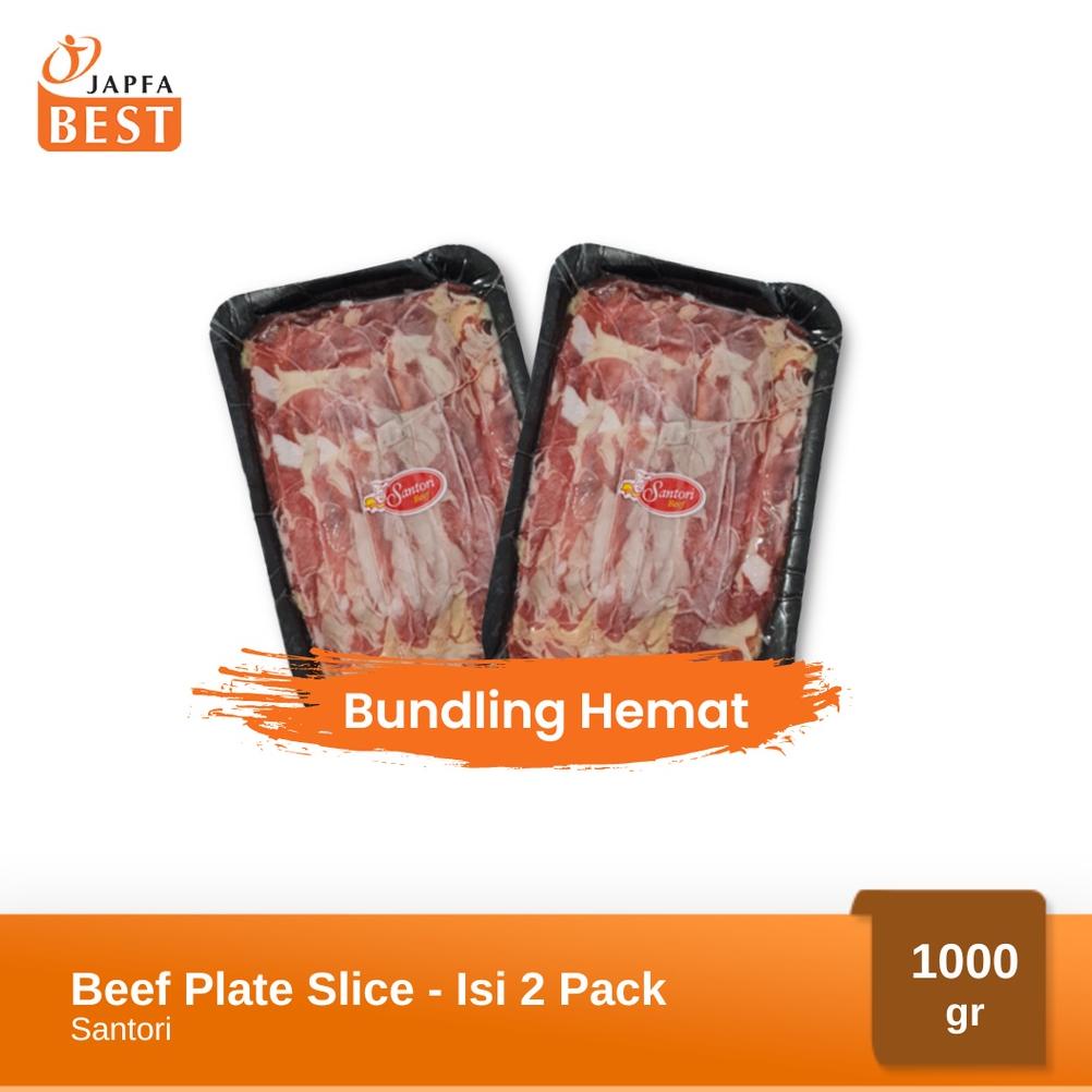 

| bundling hemat beef plate slice santori 500gr (isi 2 pack)