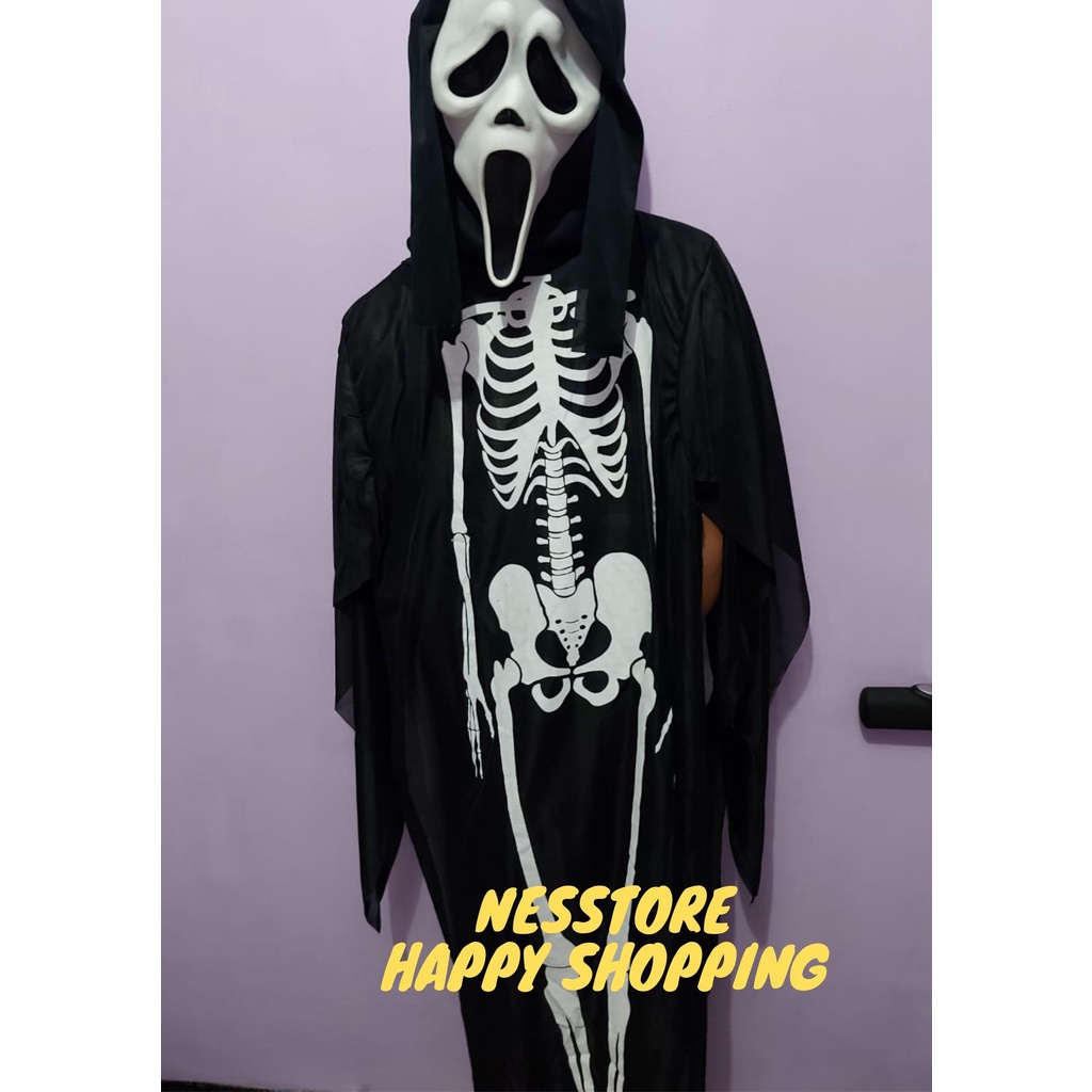 Tog Scream Skull Tengkorak Hantu Haloween Cosplay Kostum