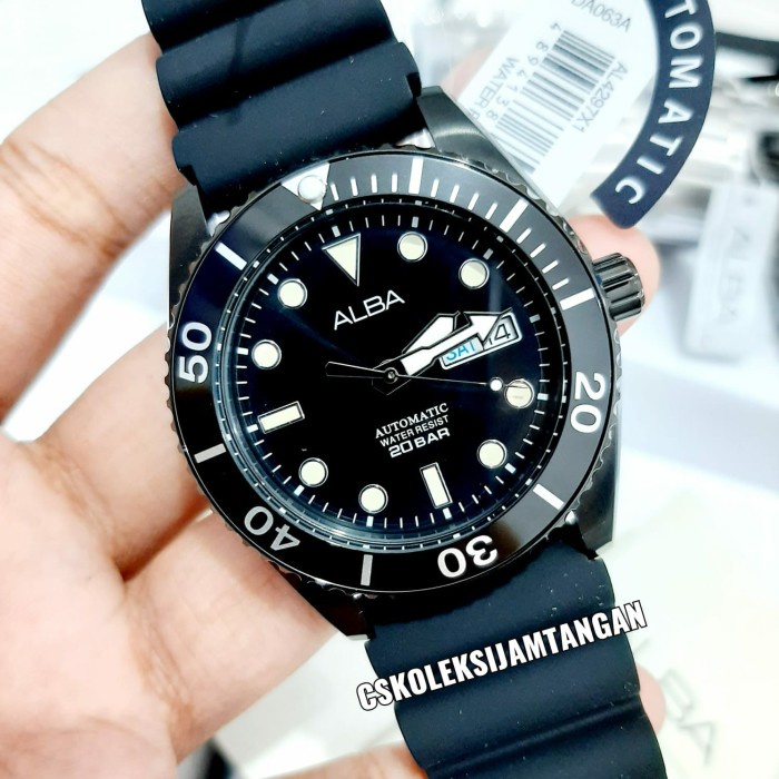 ✅Termurah Jam Tangan Pria Alba Al4297X1 Al4297 Automatic Black Rubber Original Bisa Gojek