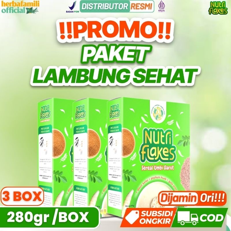 

3 BOX Sereal Umbi Garut Penuh Serat Atasi Masalah Asam Lambung Gerd Maag