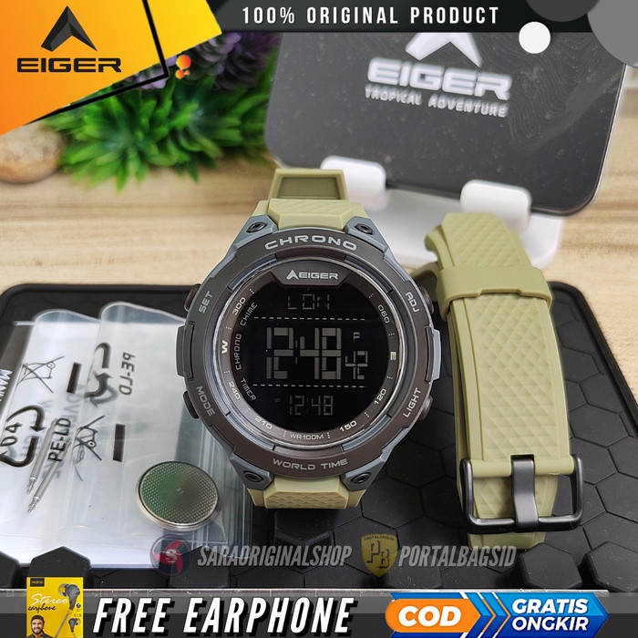 {XLShop} Eiger Helicon Watch - Jam Tangan Pria - Original - Hijau Diskon