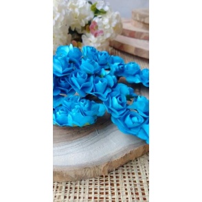 12 PCS BUNGA MAWAR KERTAS BAHAN MAHAR DAN BAHAN SCRAPBOOK MAHAR CRAFT HIASAN MAHAR / AKSESORIS MAHAR