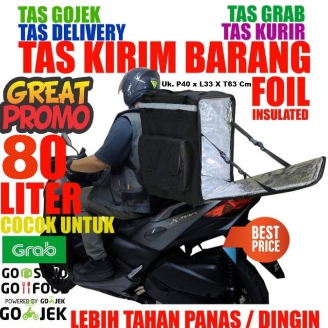 Tas aluminium ransel thermal jumbo kurir delivery bekal makanan Pizza