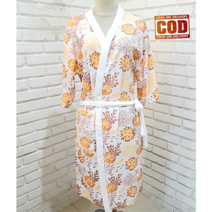 Kimono KIMONO HANDUK DEWASA FULL PRINT || BAJU HANDUK MANDI KRISAN - Coklat, M(D0J9) Kimono Handuk P