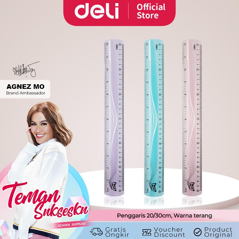 

Deli Ultra Flexible Ruler / Penggaris Lentur 20 30 cm Warna Terang EH20 EH21