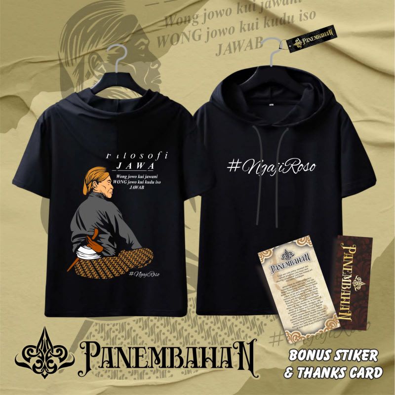 Panembahan Kaos Jawa TS Kaos Hoodie Ngaji Roso Cotton Combed Sablon Thrist Lembut Pria Original Teba