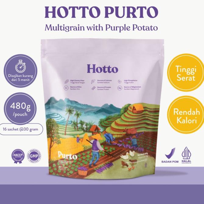 

Best Sales Hotto Purto 1 Pouch 16 Sachet Minuman Multigrain With Purple Potato Stok Terbatas