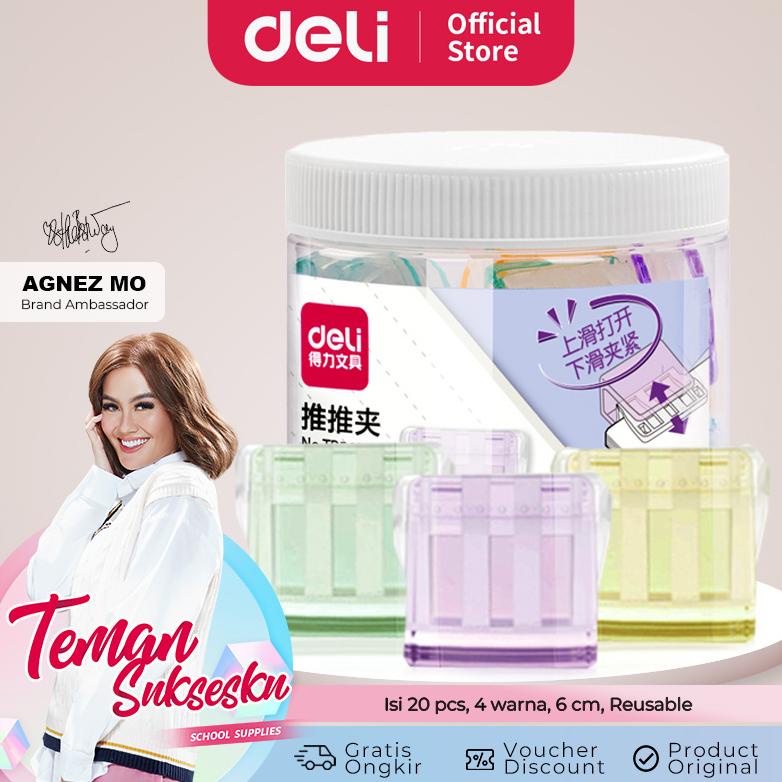 

Deli Pejepit Multifungsi / Penjepit Kertas / Multifunctional Clip Isi 20 6 warna lucu TP560