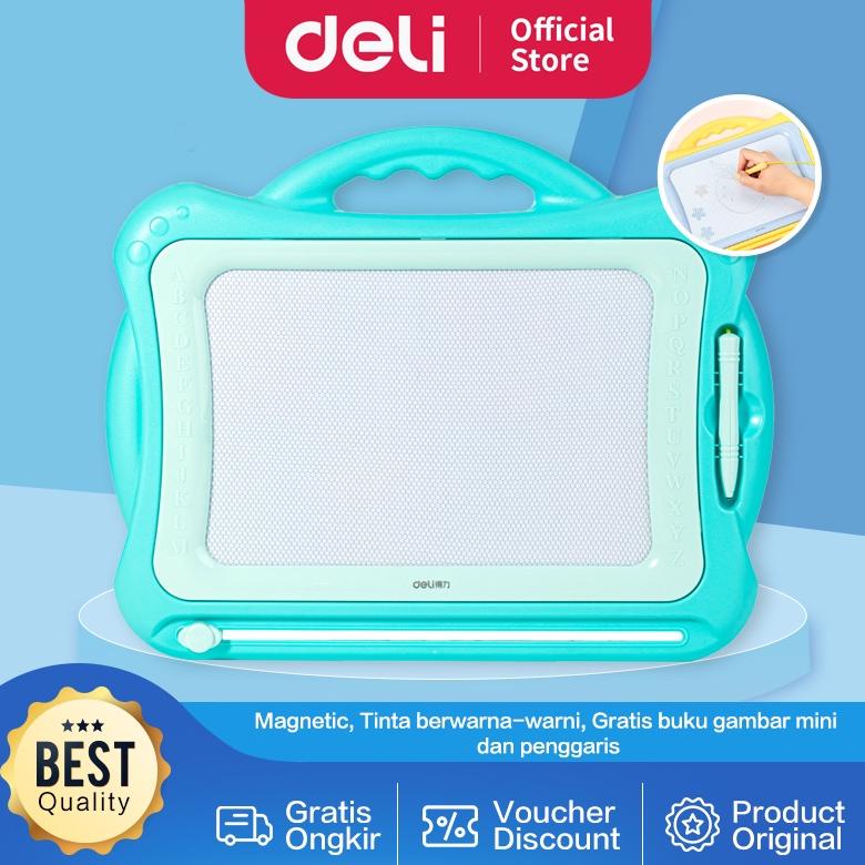 

Deli Kids Magnetic Board / Mainan Edukasi Papan Tulis Magnet Tinta Warna Gratis Penggaris Buku 50303