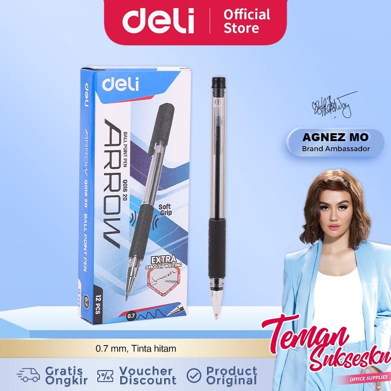 

Deli Pulpen 0.7mm Hitam Penulisan Halus 1 BOX / 12 Pcs EQ01620