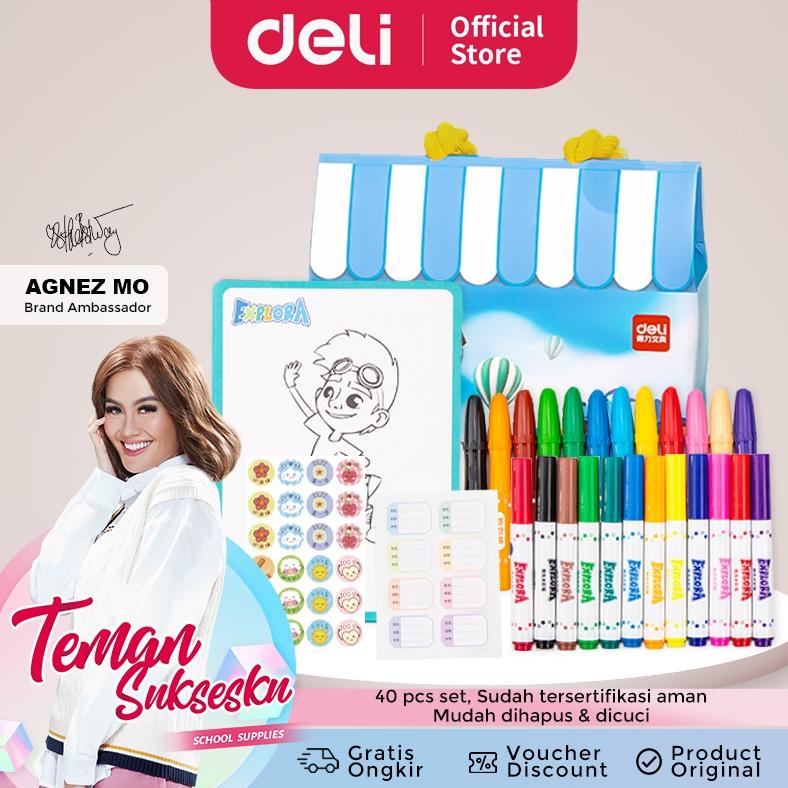 

Deli School Art Set / Set Alat Mewarnai Anak 40pcs Super Lengkap 75408