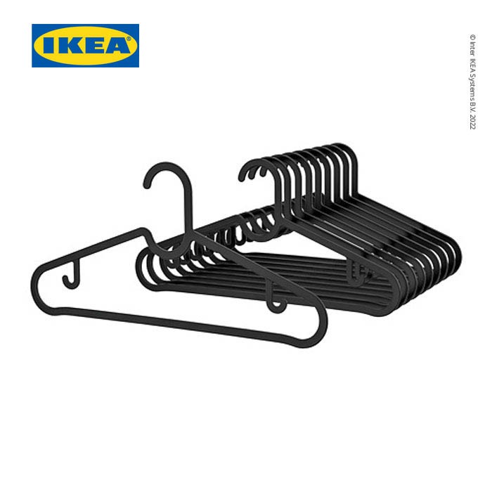 Ready stok IKEA SPRUTTIG Gantungan Baju Isi 10 - Hitam