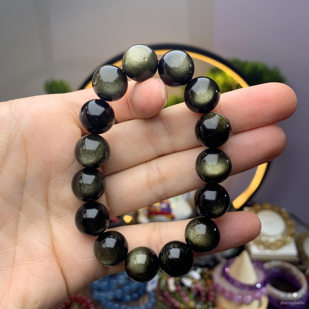 Kristal Gelang Obsidian Alami Gelang Obsidian Mata Gelang Kristal Modis