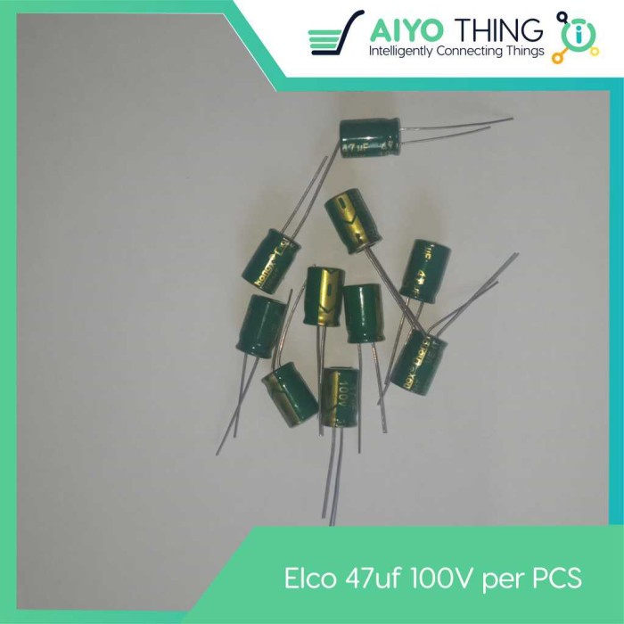 Kapasitor 47uf 100V 47 uf 100 Volt Capacitor ELCO Polar